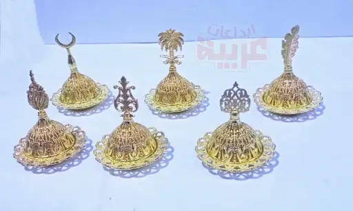 طبق مبخرة اسلامي وسط دهبي  هلال